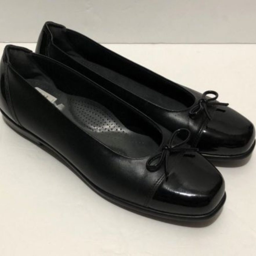 SAS Tripad Black Bow Toe Cap Ballet Flats Sz 8 N